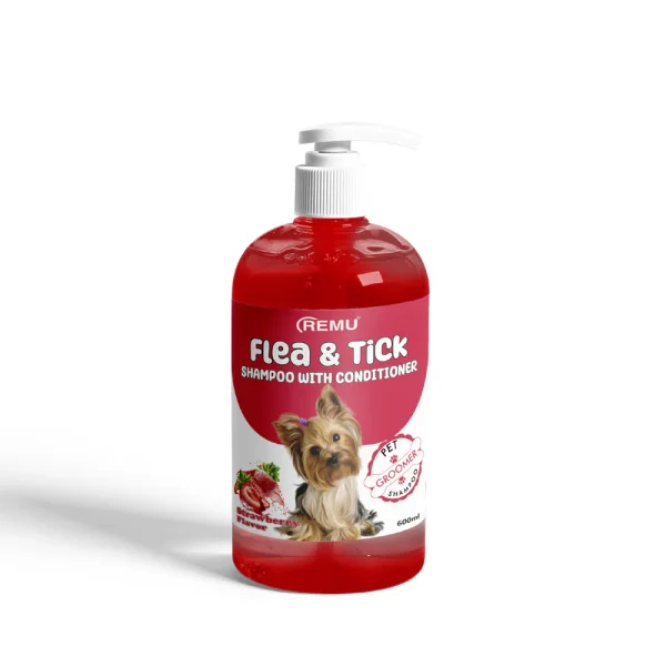 Product details of REMU Groomer Flea & Tick Shampoo - Strawberry - 600 ml